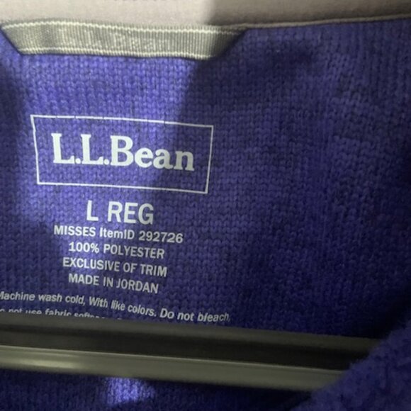 LL Bean Women's Blue Soft Warm 1/4 Zip Comfy Pullover Fleece - Size L - Picture 5 of 6